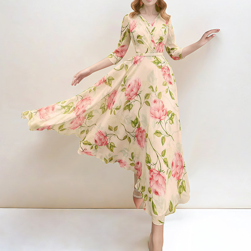 FLORAL MIDI DRESS FOR WEDDING GUEST