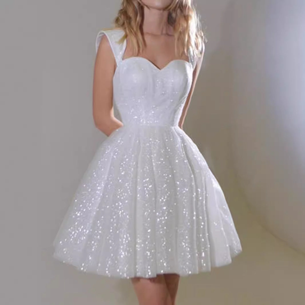AMITY SEXY SEQUINED MINI PRINCESS EVENING DRESS