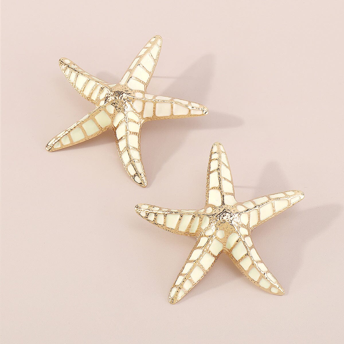 BEIGE STARFISH EARRINGS - CASUAL BEACH JEWELRY