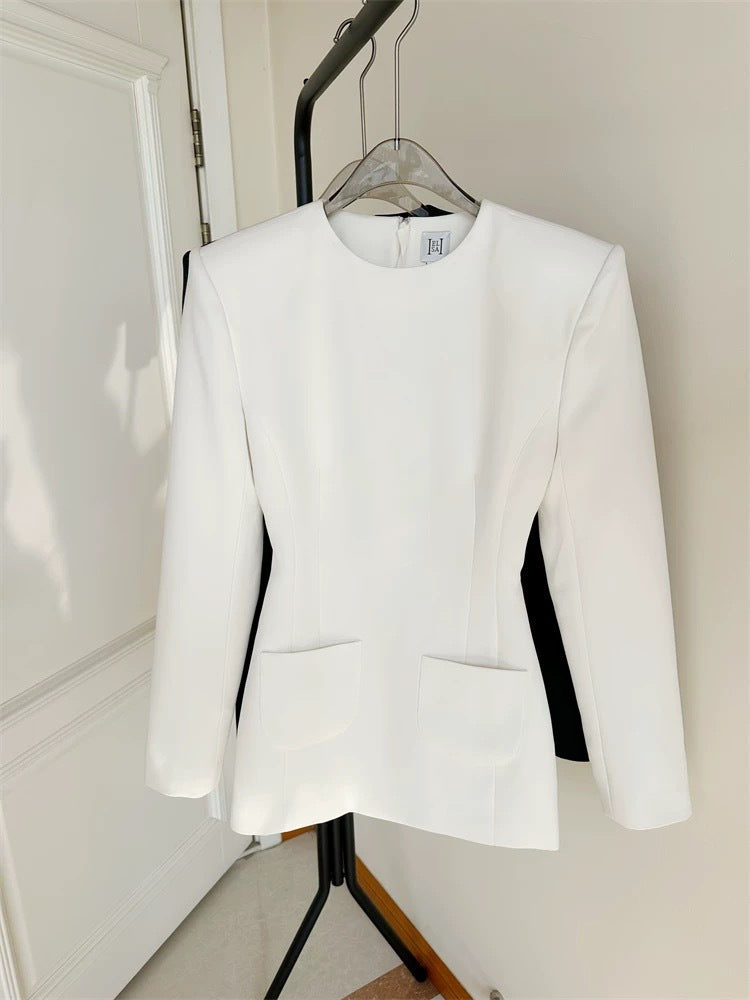 HEDDA WHITE CREPE SUIT MINI DRESS