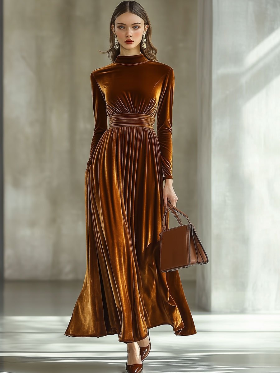 O1CN01ZogaXB1lkYmNjoGpp__2220089854857-0-cib_a99c44ad-2ec9-4fe8-be2a-df9380161b01 GOLD VELVET LONG SLEEVE MIDI DRESS FOR HOLIDAY