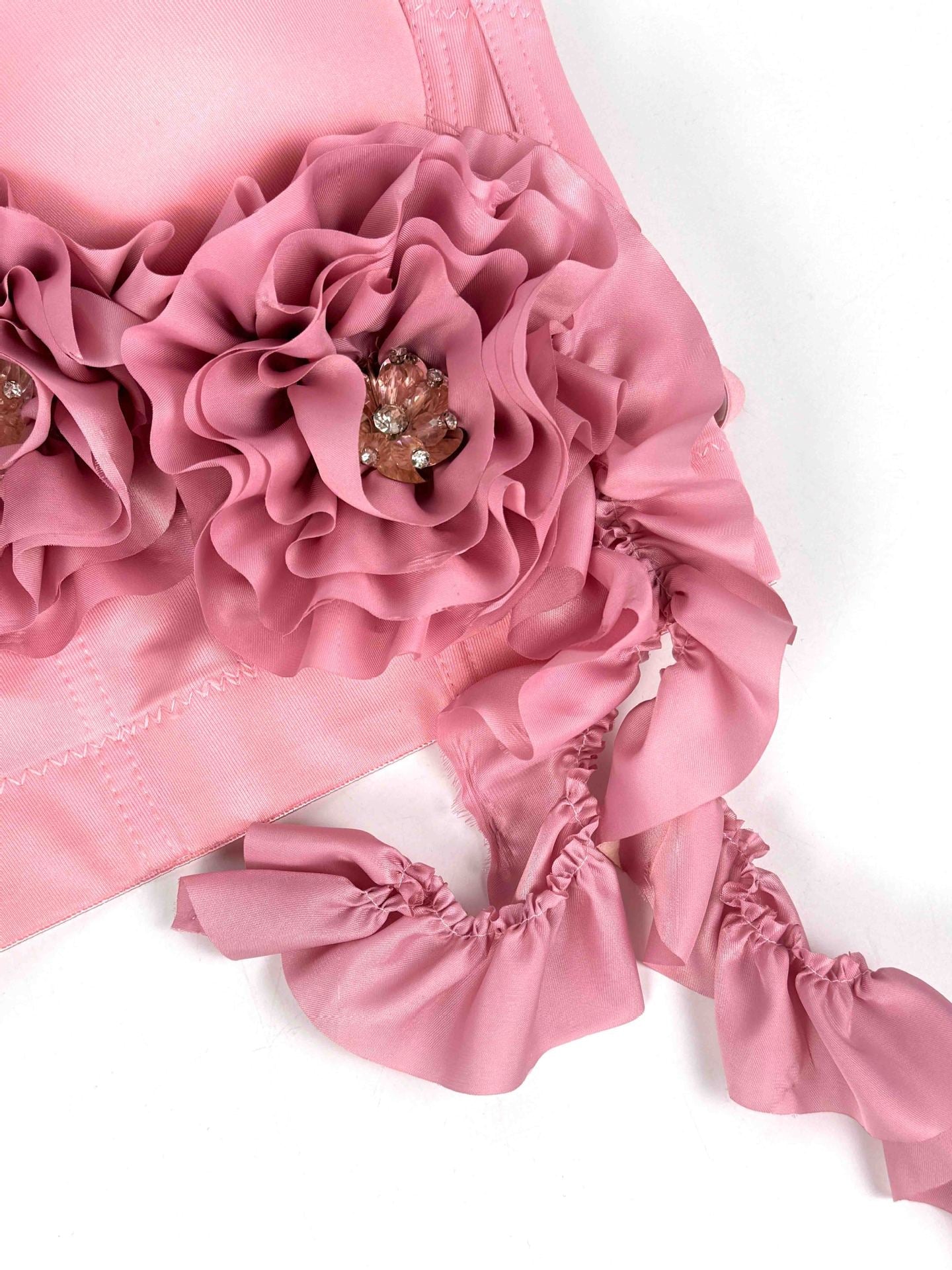 FLORAL TASSEL FISHTAIL CORSET DRESS PINK