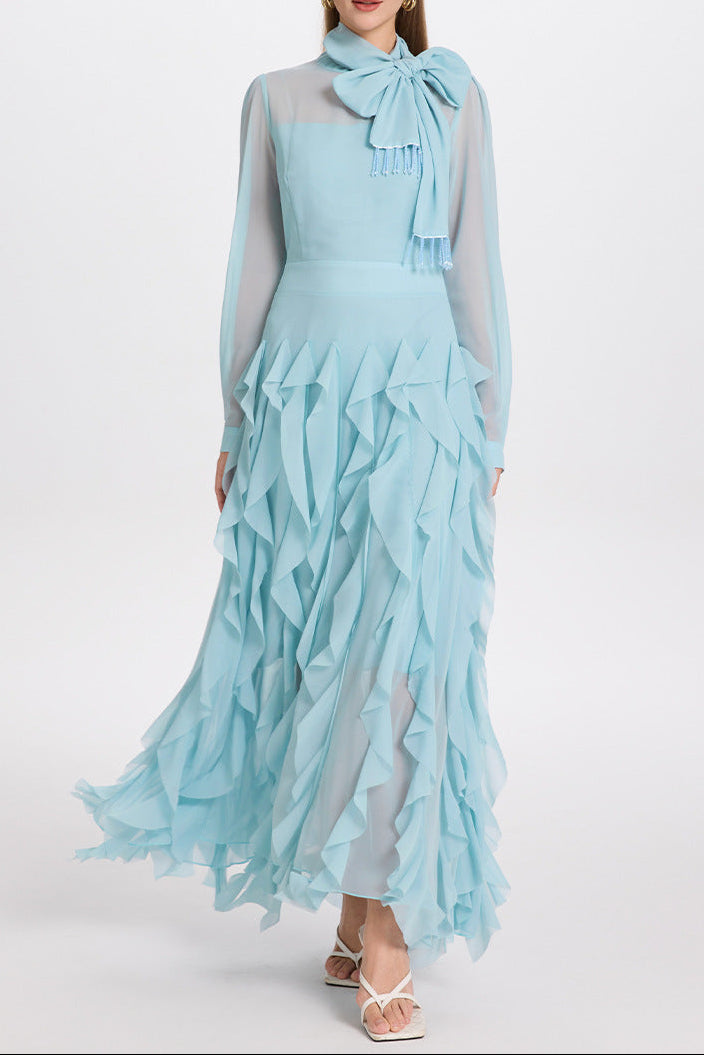 O1CN01a1GDI21c0umYE3o2l__2211143363539-0-cib BONNIE BLUE BOW NECK TIERED RUFFLE MAXI DRESS