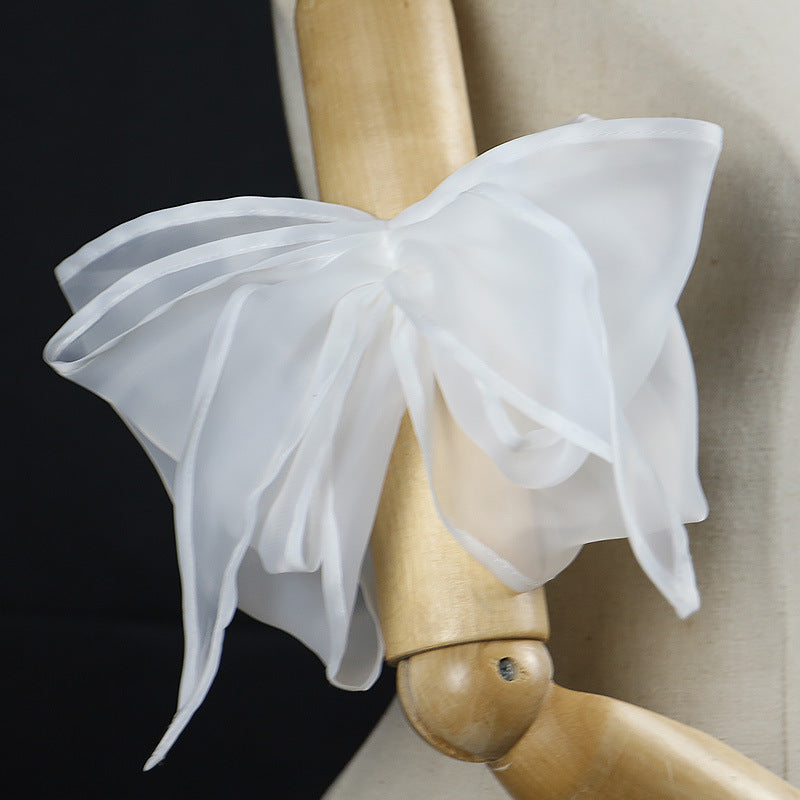 ORGANZA BOW CUFFS, DETACHABLE SHORT SLEEVE, FORMAL
