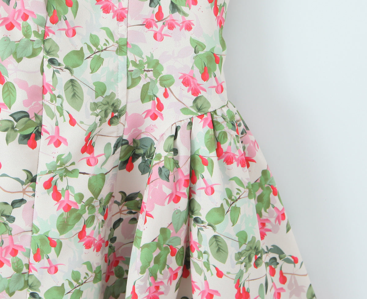 PLUNGE NECK FLORAL MINI DRESS FOR PARTY