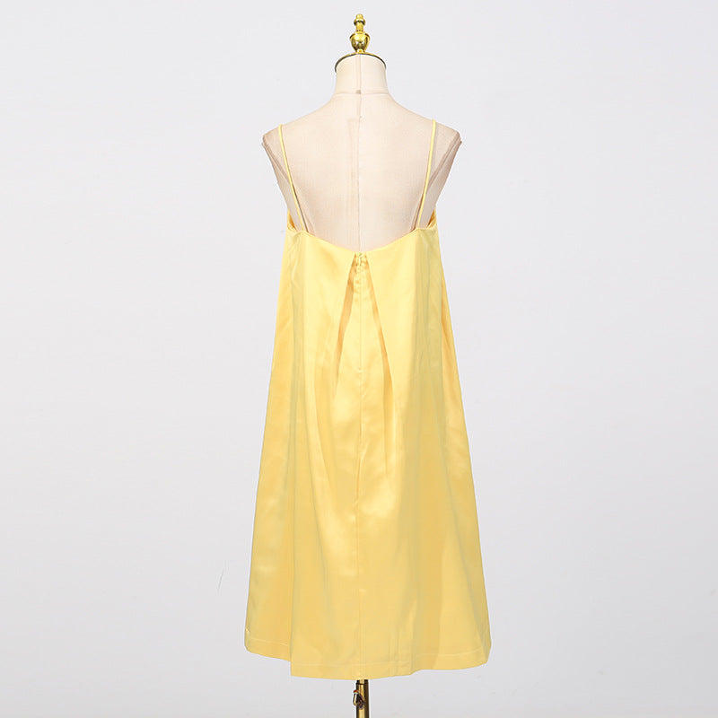 EDWINA YELLOW EMBROIDERED FLORAL MINI DRESS
