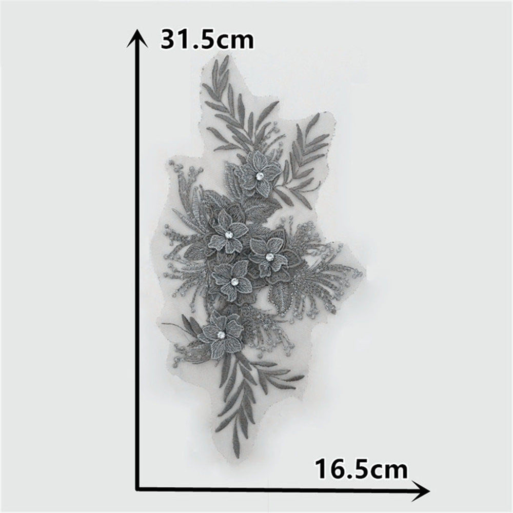 RHINESTONE FLOWER LACE COLLAR DIY SEWING DECOR