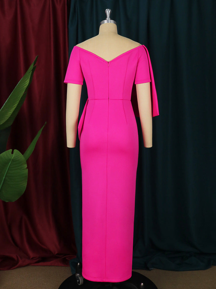 PINK BOW-KNOT MIDI DRESS, COCKTAIL PARTY