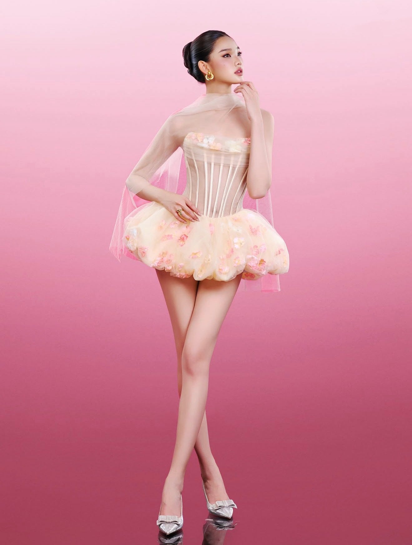 ROXYA FLORAL STRAPLESS CORSET MINI DRESS FOR PARTY