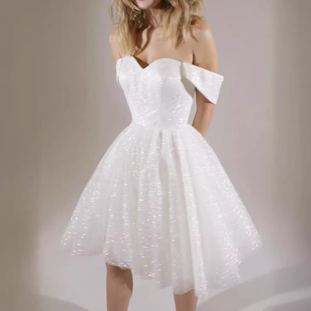 AMITY SEXY SEQUINED MINI PRINCESS EVENING DRESS