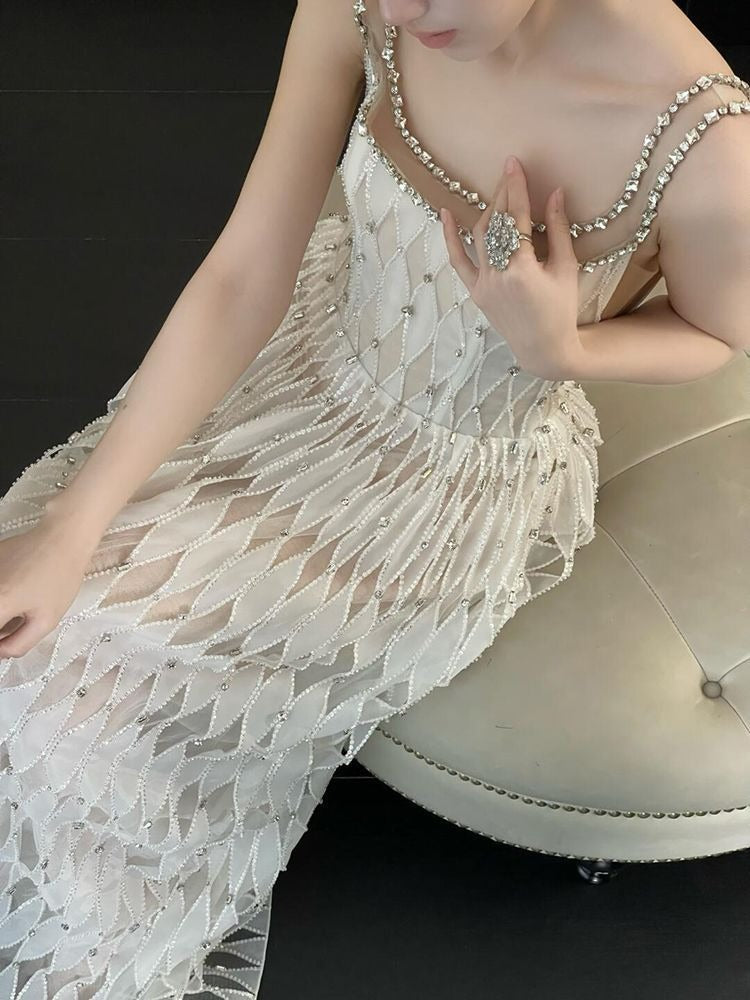 APPHIA BEAD MAXI DRESS, BOHO PARTY GOWN
