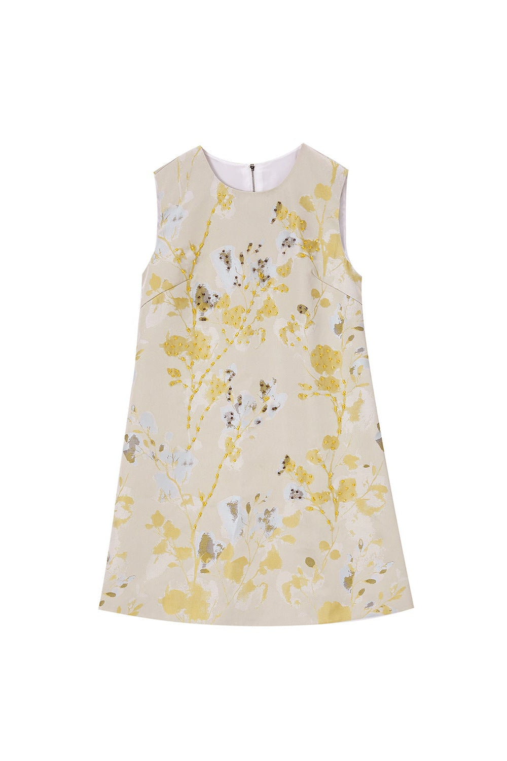 HELOISE MULTICOLOR FLORAL EMBROIDERY SLEEVELESS MINI DRESS