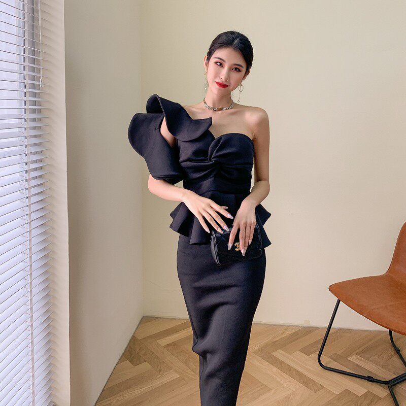 DOLORES STRAPLESS RUFFLE MAXI DRESS SET