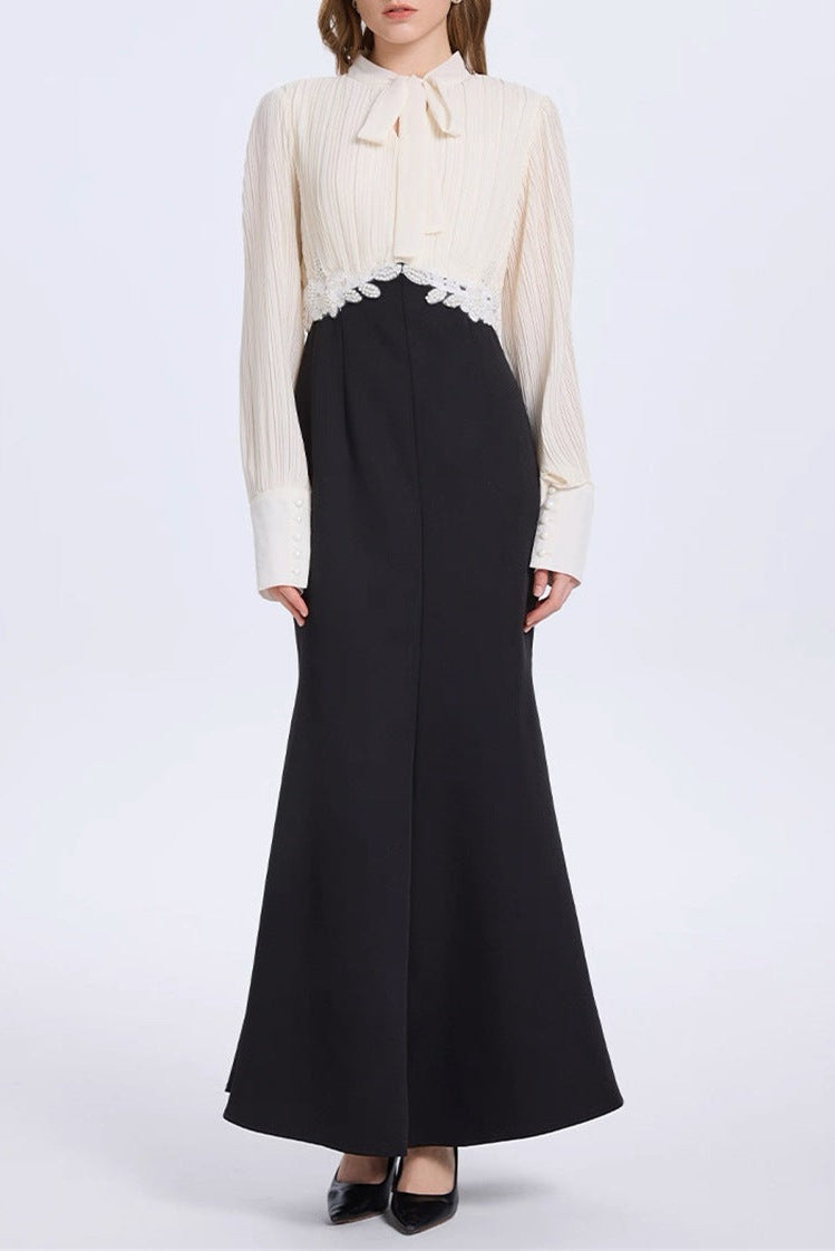 O1CN01d1axHC1rfQ3jBHXlx__2214671415658-0-cib CARLIN BALLOON SLEEVE RUCHED MIDI DRESS - WHITE BLACK