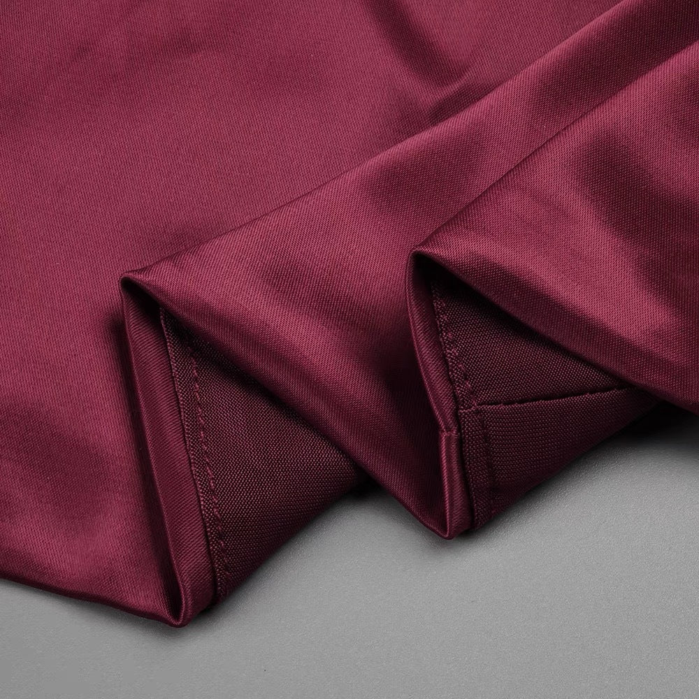 BURGUNDY FEATHER STRAPLESS MINI DRESS, PARTY