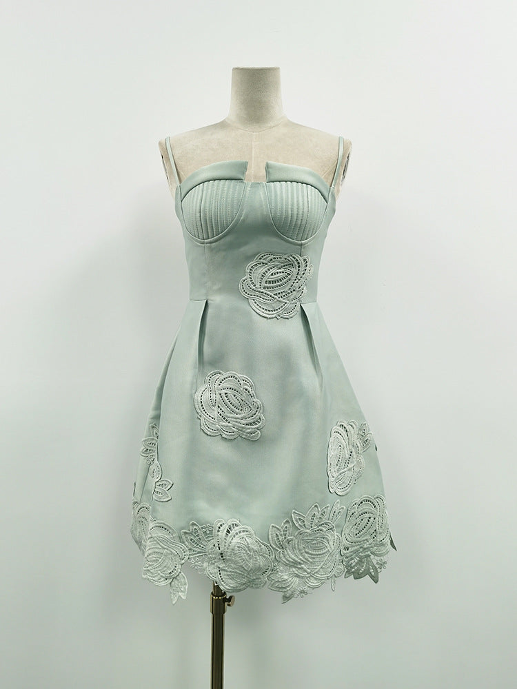 THERA PALE BLUE EMBELLISHED MINI DRESS FOR EVENTS