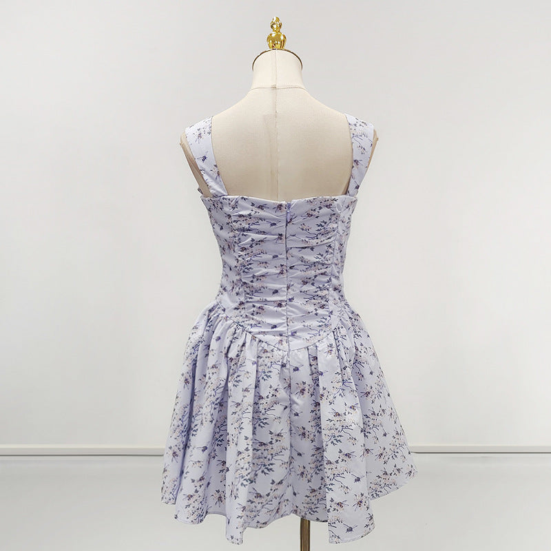 LESLEY BLUE FLORAL MINI DRESS WITH BLOOMERS