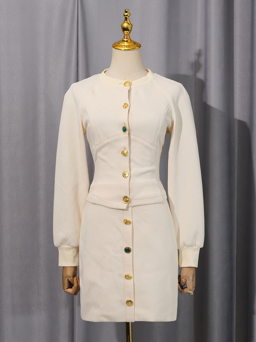 IVOIRE EMBELLISHED BUTTON CO-ORD SET – WEDDING GUEST