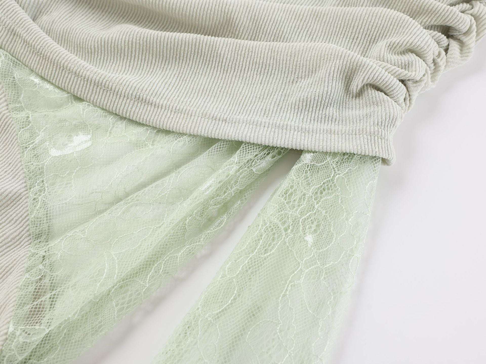 MATCHA LACE STRAPLESS KNIT MINI DRESS