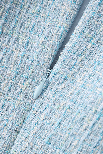 HALTER TWEED MINI DRESS VEST – BLUE COCKTAIL