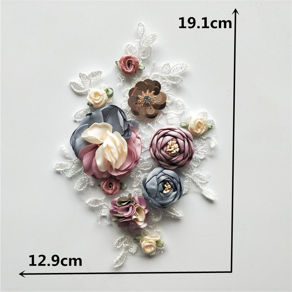 3D FLORAL LACE COLLAR HAT DIY SEQUIN DECAL FOR WOMEN