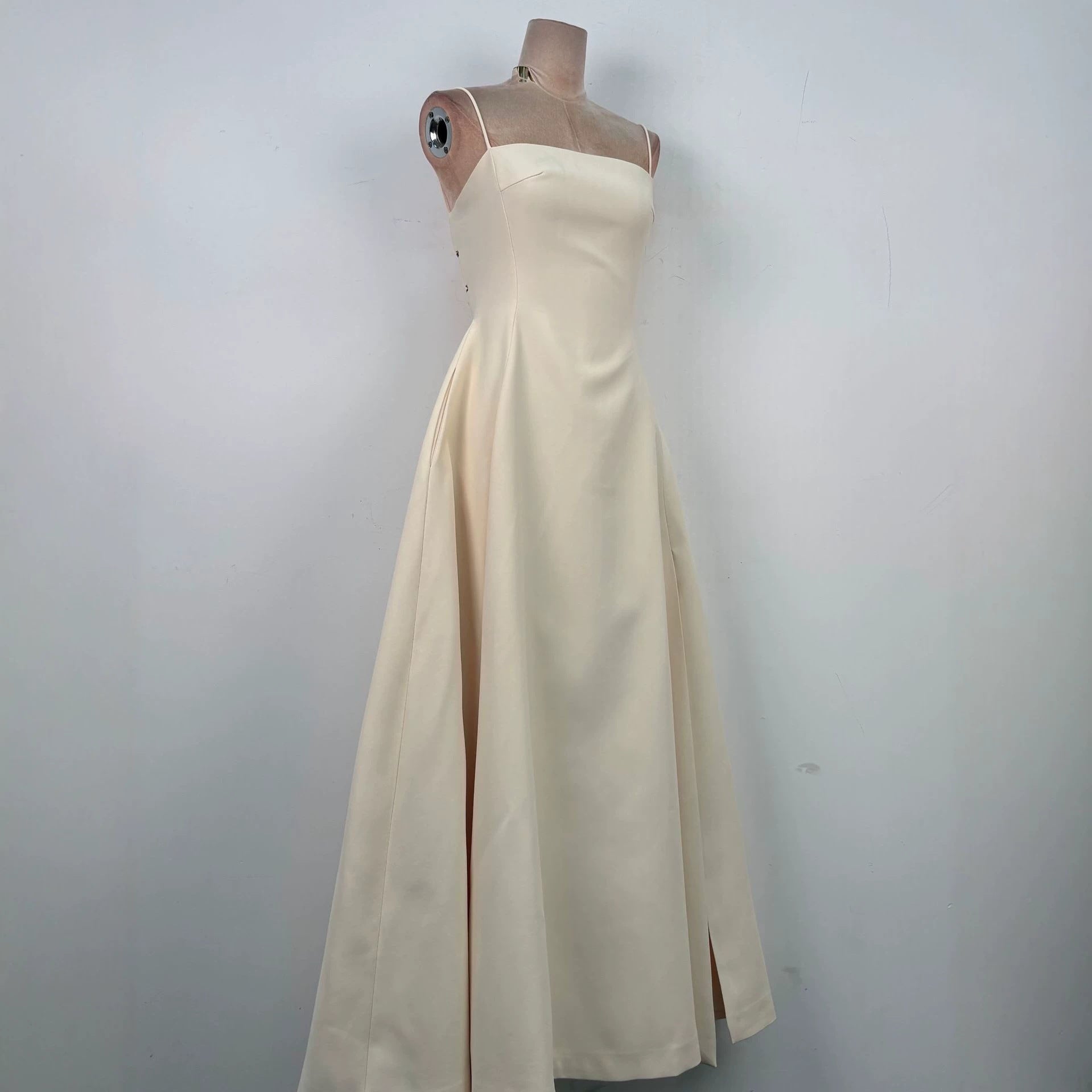 TULLE BOW SLEEVELESS MAXI DRESS IVORY