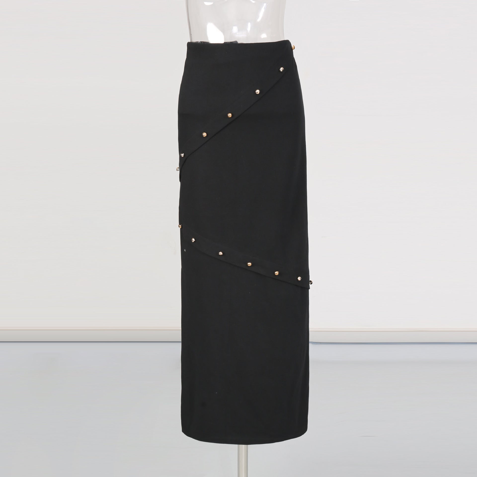 BUTTON-EMBELLISHED COTTON-JERSEY MAXI SKIRT SUIT