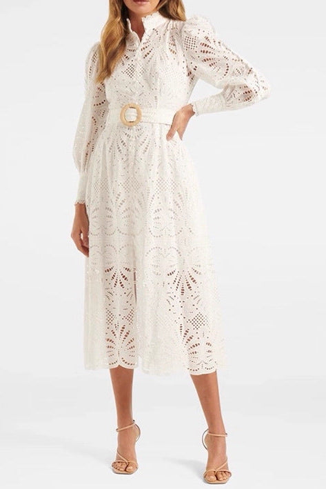 O1CN01f2R4fN254gtf9Om8b__1008667473-0-cib WHITE LACE EMBROIDERY COLLAR WAIST DRESS