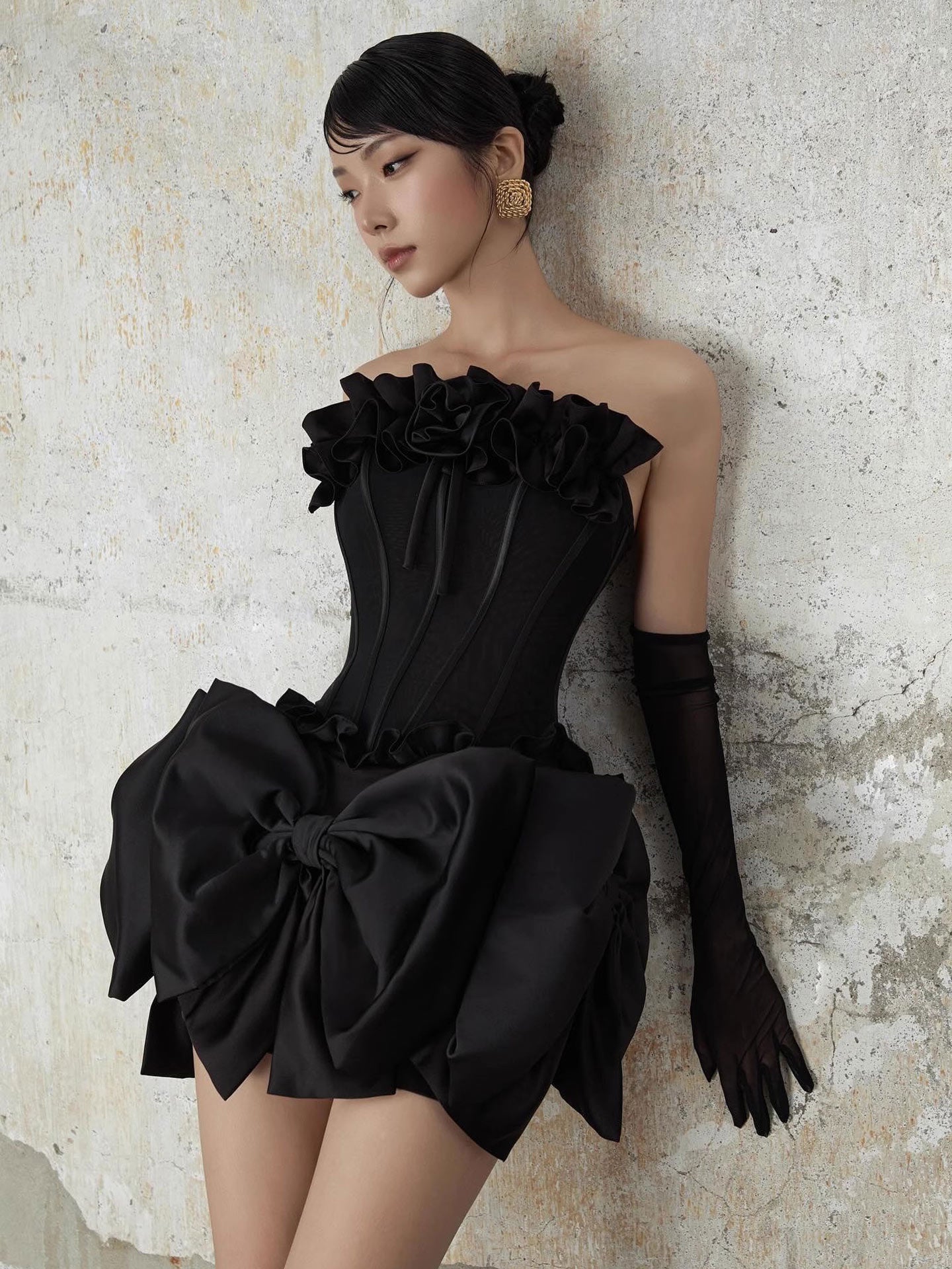 PATRICIA FLOWER BOW CORSET SKIRT SET, PARTY WEAR