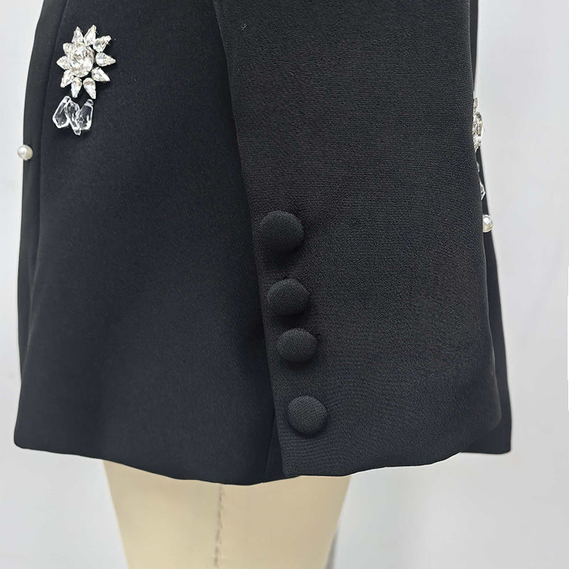 CRYSTAL EMBELLISHED BLAZER BLACK EVENING