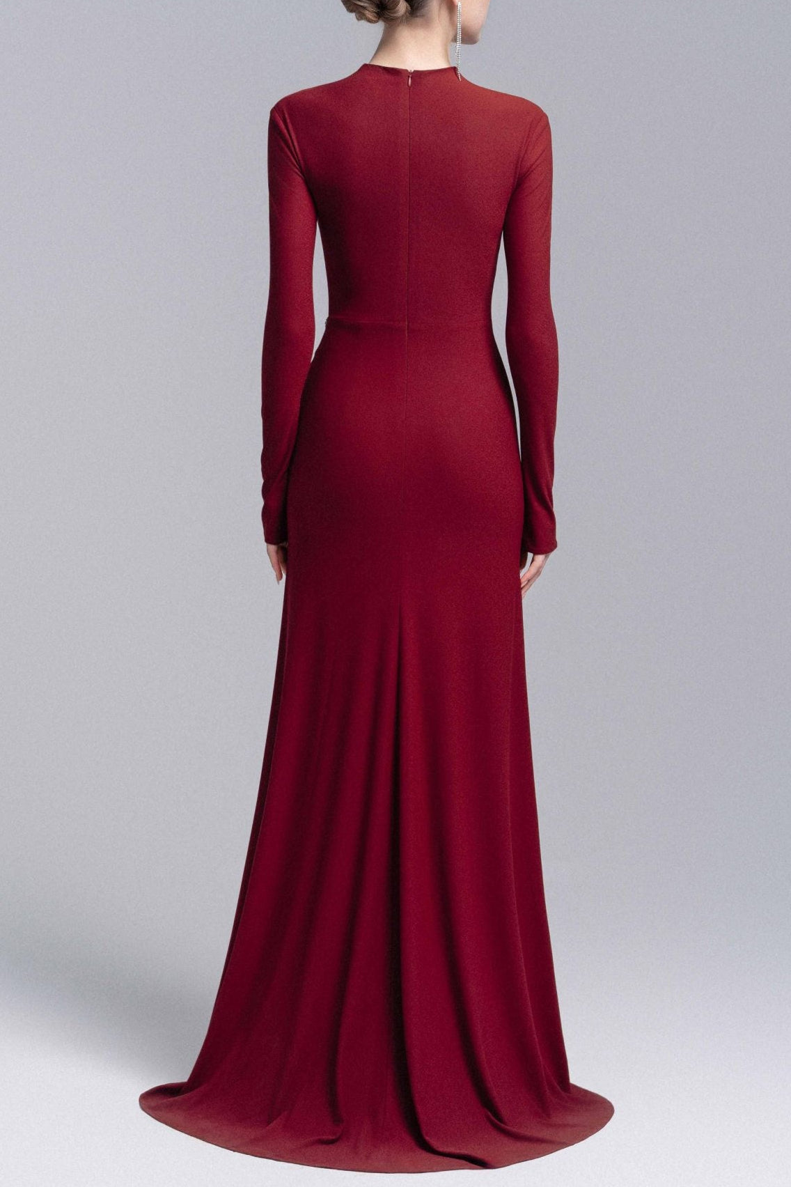 RED ROSE EMBELLISHED SHEATH GOWN, WEDDING GUEST