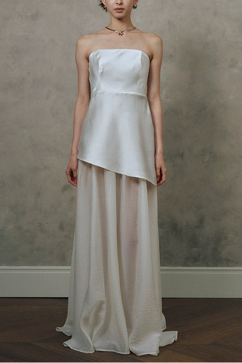 O1CN01fxXDJ51T14JdNbVW9__2217659072321 SATIN TULLE STRAPLESS MAXI DRESS WHITE WEDDING