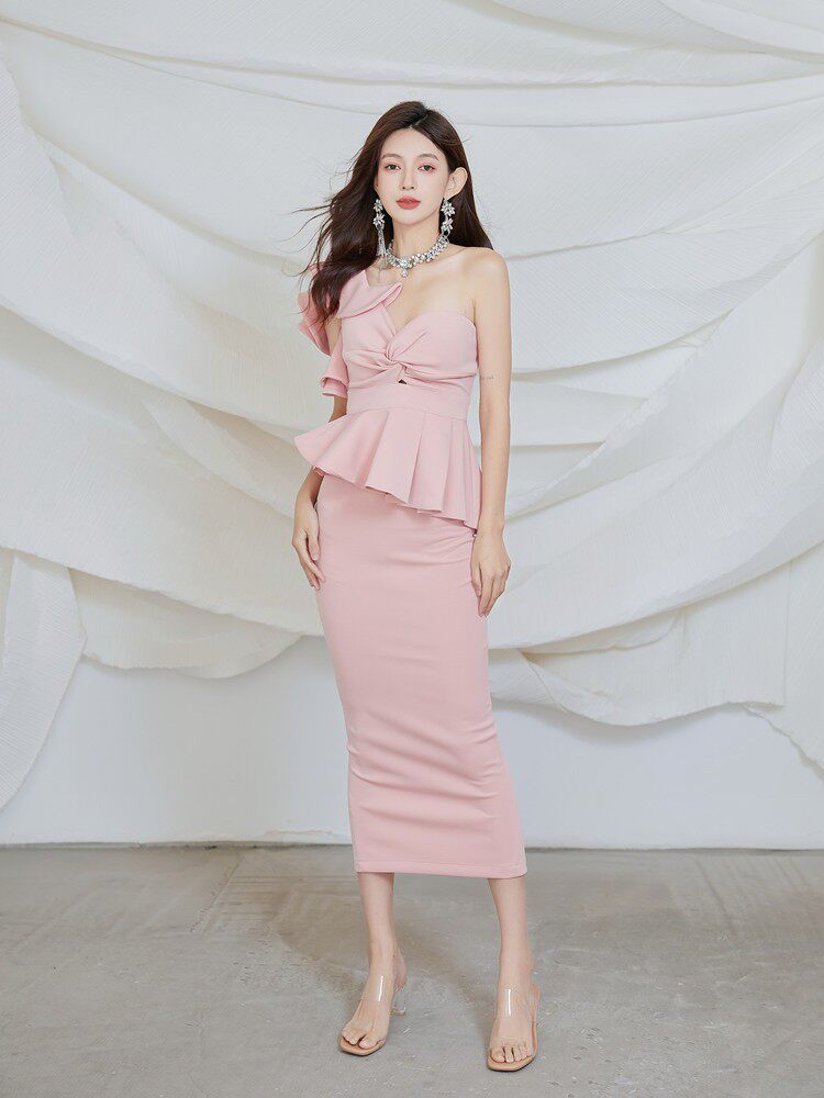 DOLORES STRAPLESS RUFFLE MAXI DRESS SET