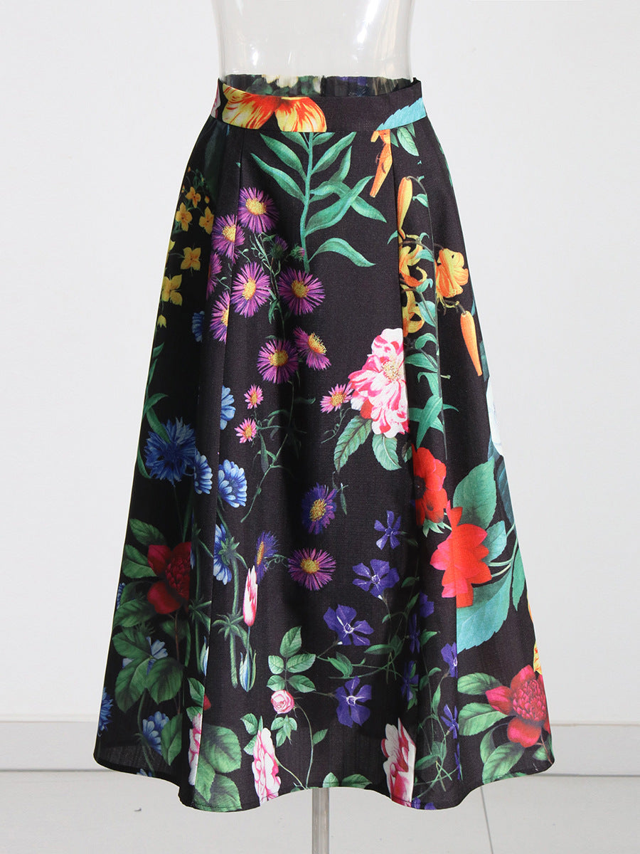 FLOWER PRINT TWO PIECE SET VACATION OUTFIT