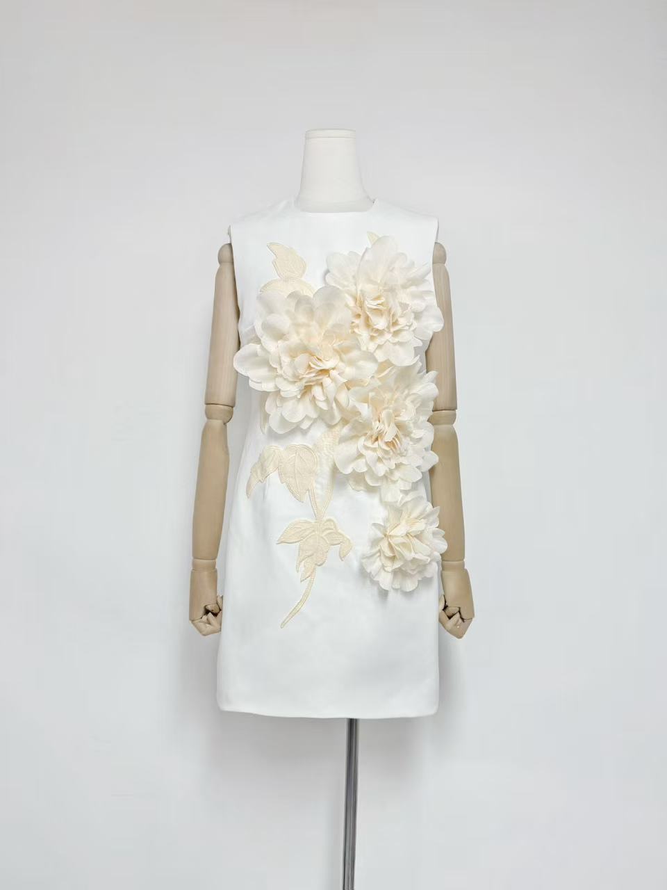 3D FLOWER MINI DRESS, BLACK, COCKTAIL PARTY