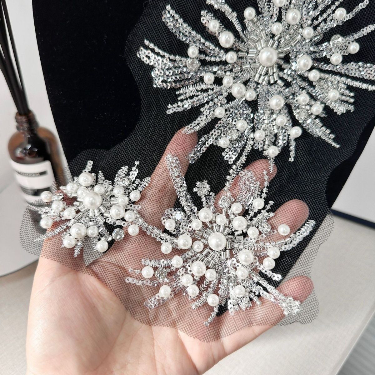 FLORAL LACE SEQUIN WEDDING COLLAR DIY DECOR