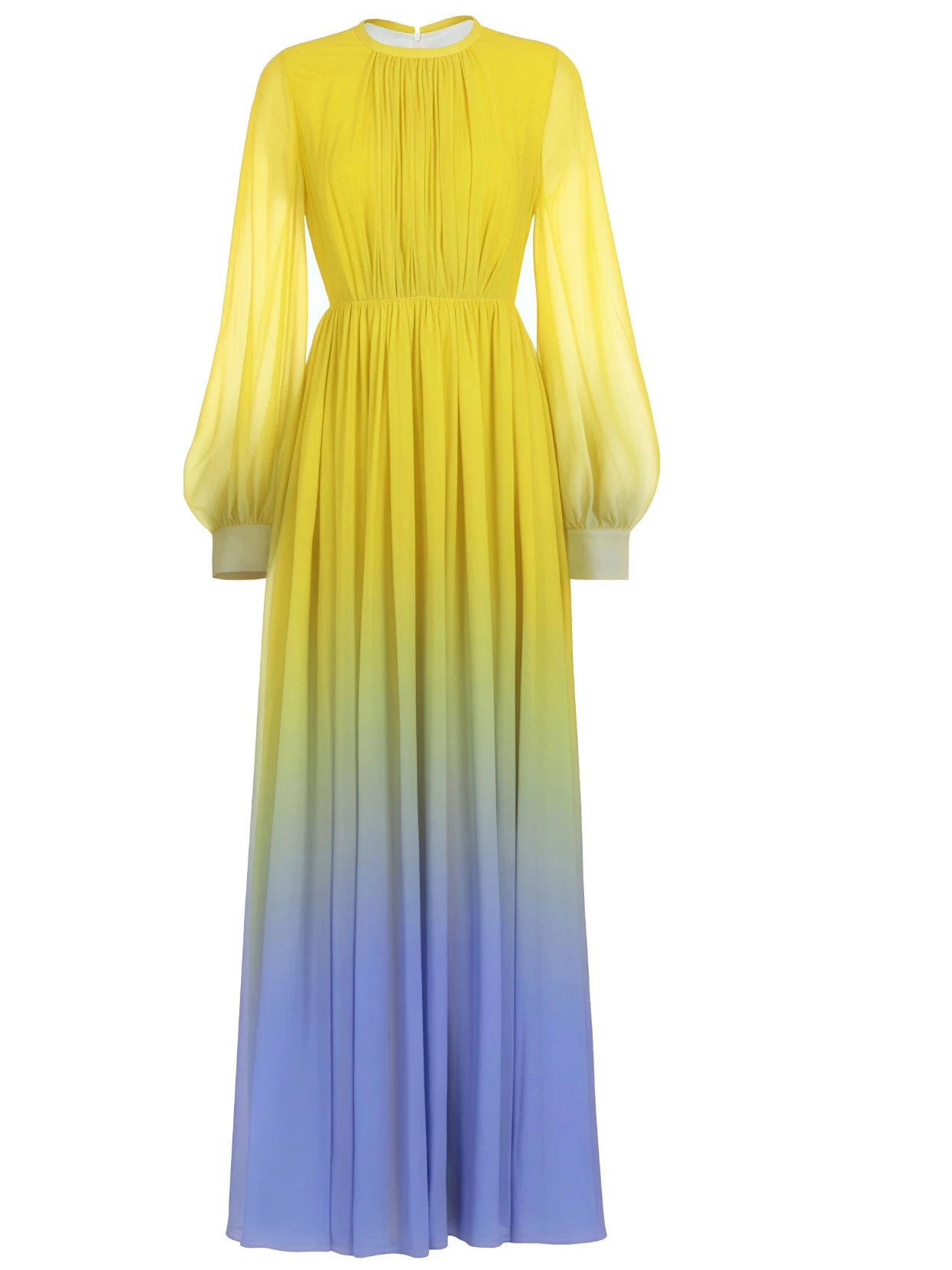GRADIENT BALLOON SLEEVE MAXI DRESS FOR EVENTS