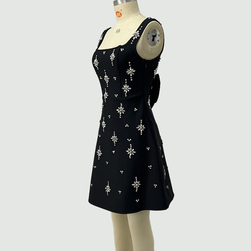 ADORA SLEEVELESS BANDAGE DIAMOND BOW MINI DRESS