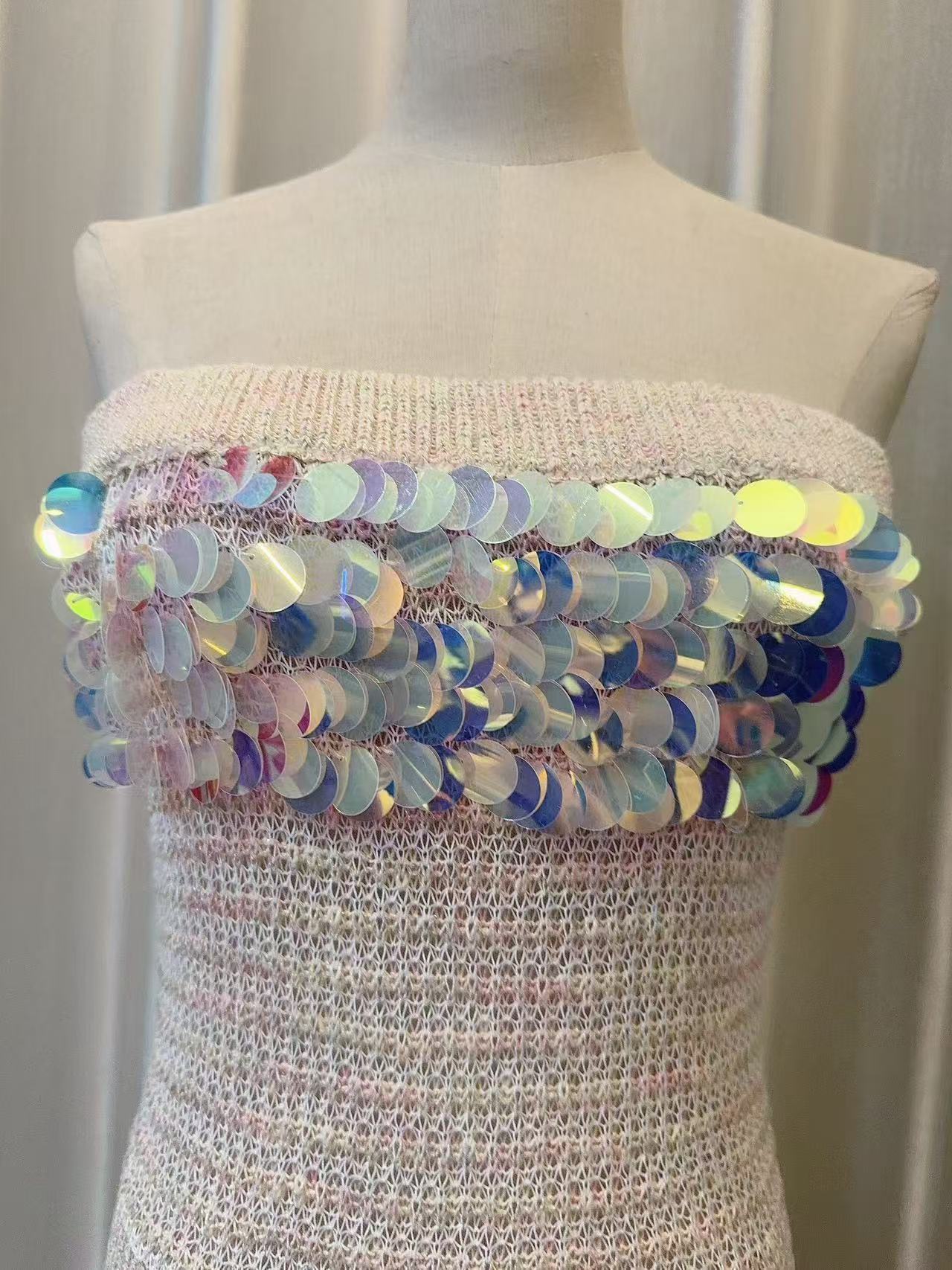 KIMBERLEY BEIGE OFF-SHOULDER SEQUIN MAXI DRESS