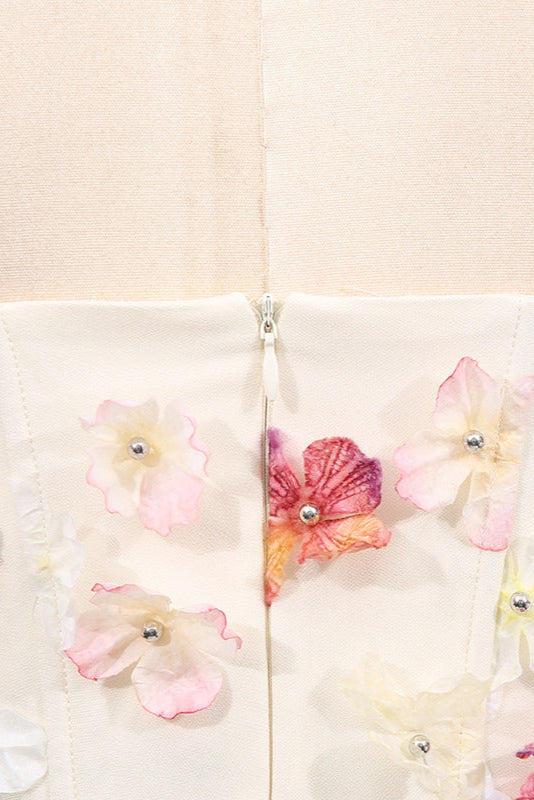 OFF-SHOULDER EMBROIDERED MAXI DRESS APRICOT
