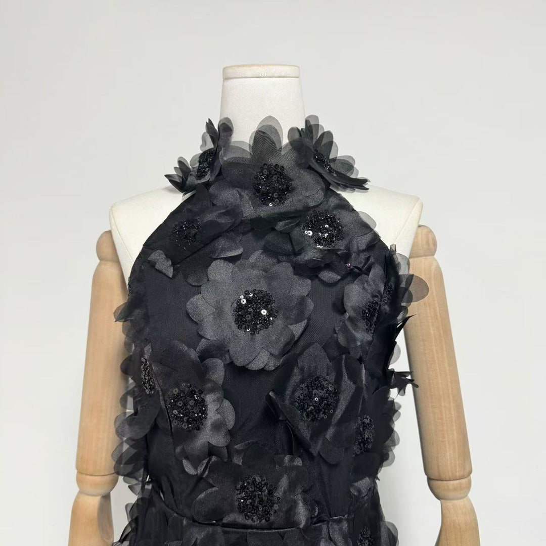 BLACK CHERRY BLOSSOM MINI DRESS, FLORAL PARTY