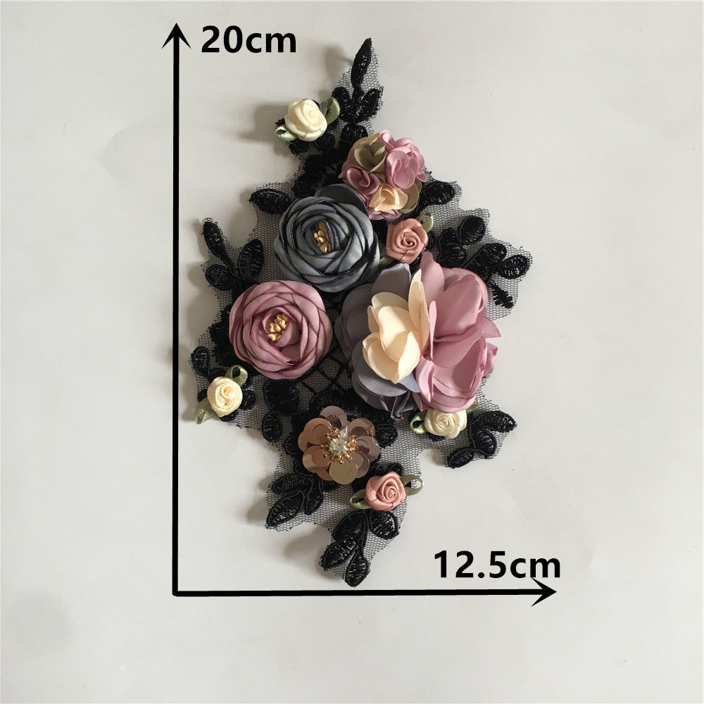 3D FLORAL LACE COLLAR HAT DIY SEQUIN DECAL FOR WOMEN