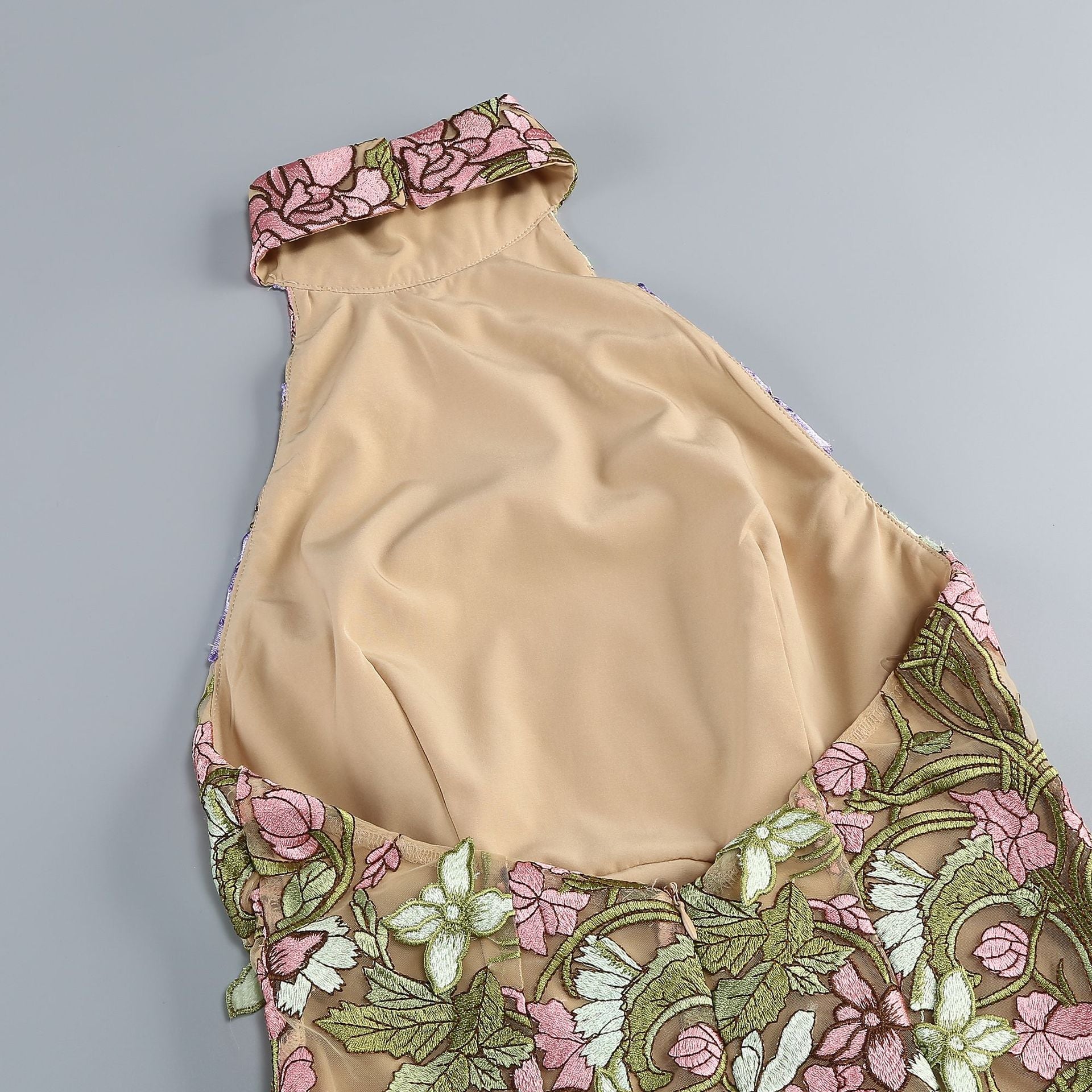 URSULA FLORAL HALTER MINI DRESS