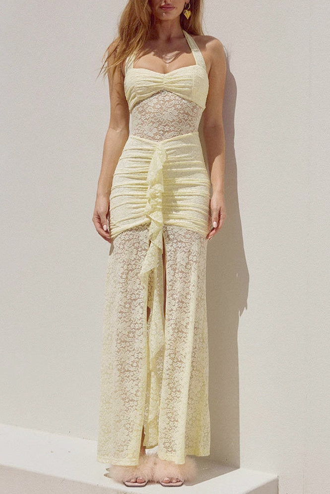 OFF-SHOULDER LACE DRESS FOR PARTY, SLIMMING