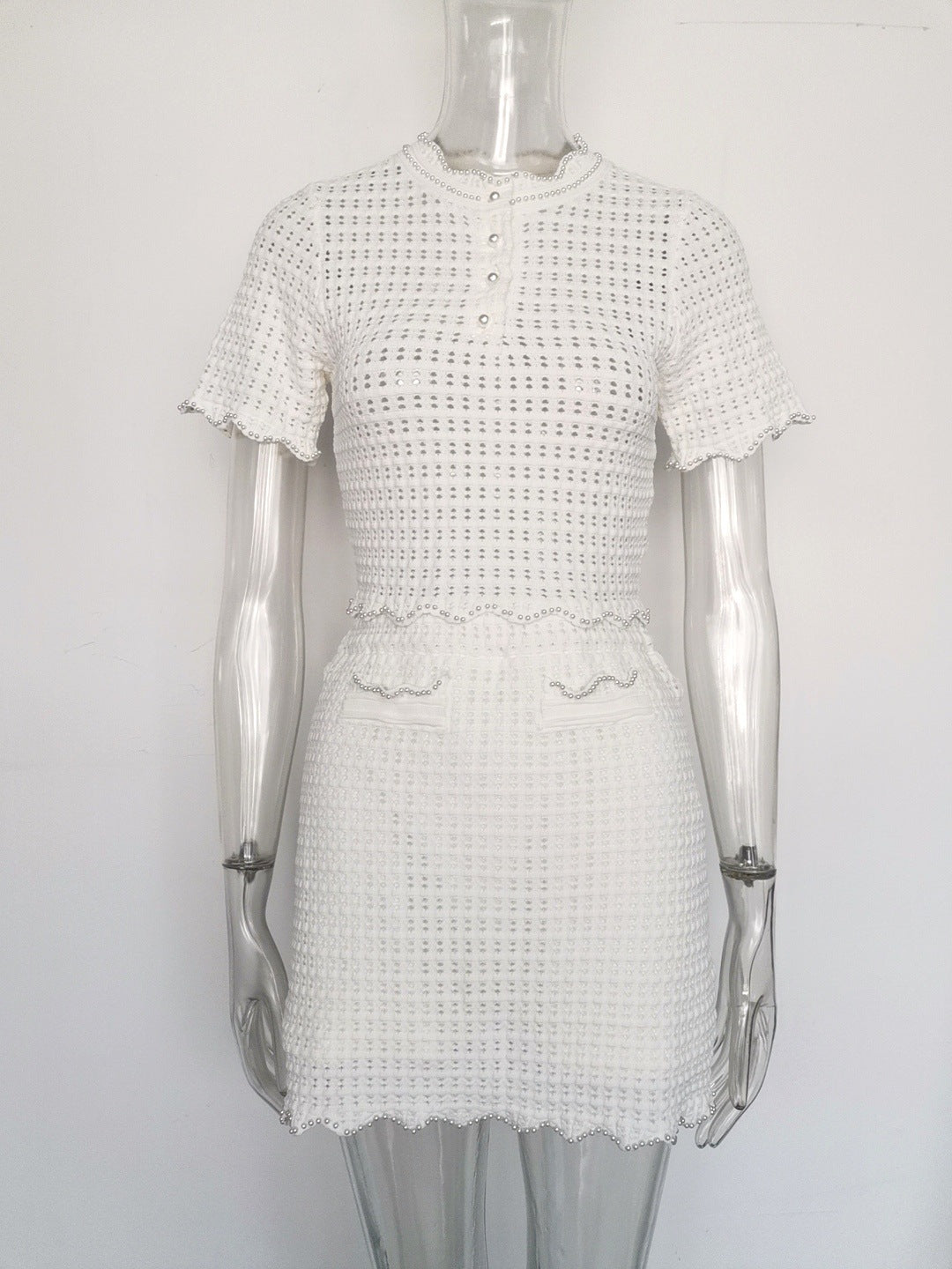 ANGELA PEARL BEADED RUFFLE SWEATER, HOLIDAY KNIT TOP