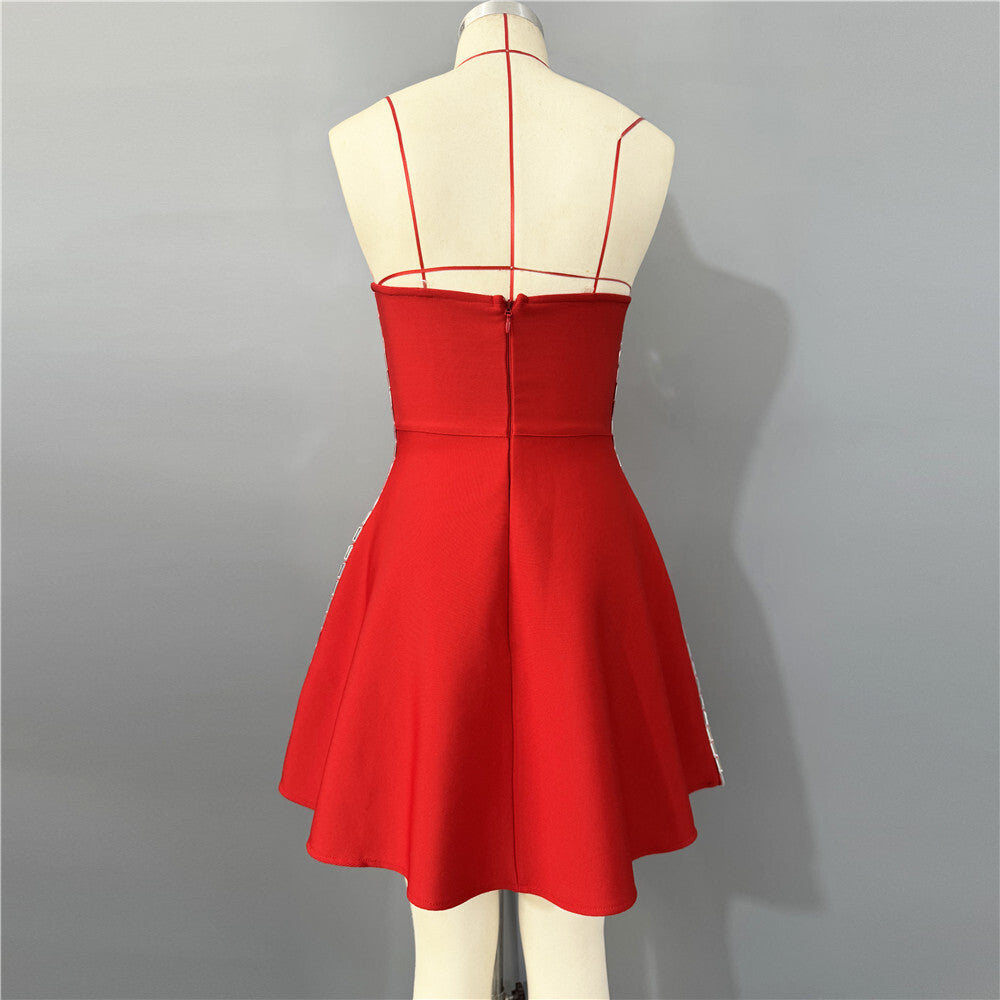 JULIE STRAPLESS BANDAGE MINI DRESS FOR PARTY