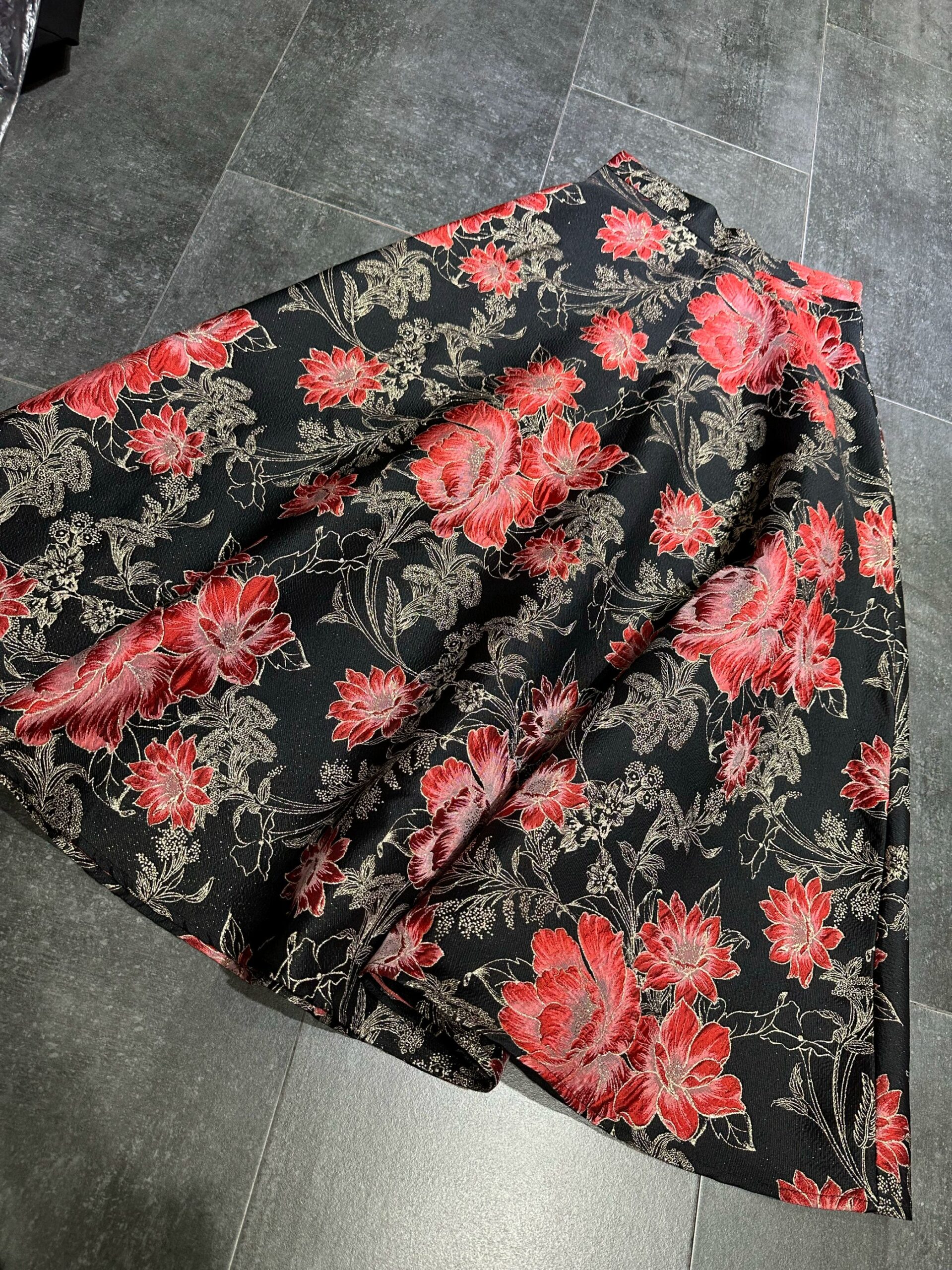 JACQUARD A-LINE MIDI SKIRT FOR WORK