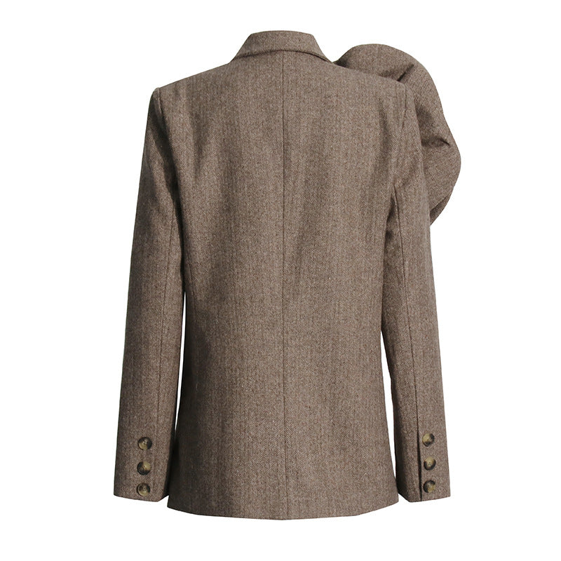 SADA BROWN FLOWER BLAZER FOR WEDDING PARTY