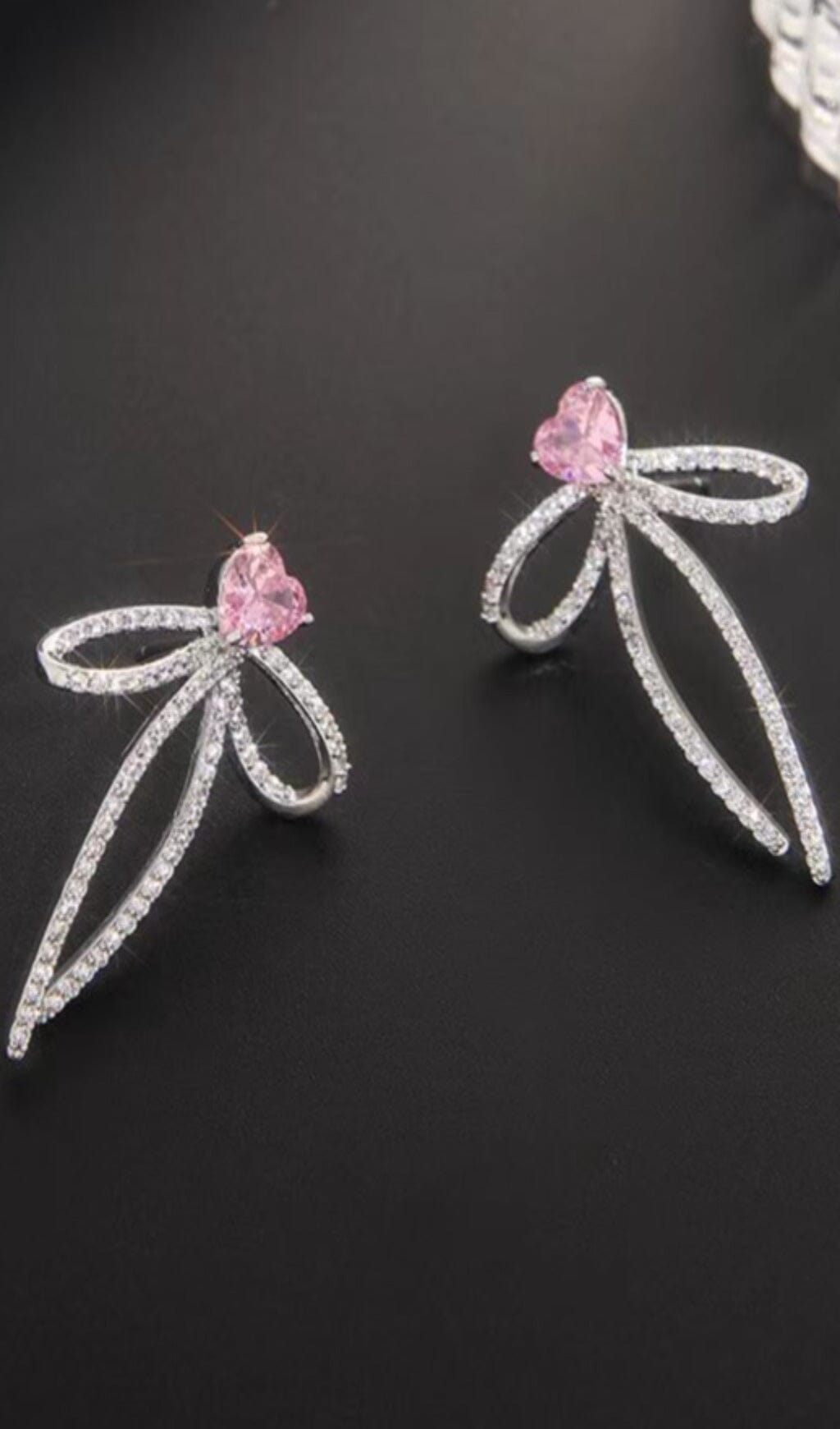 CRYSTAL BOW KNOT EARRINGS FOR WEDDING