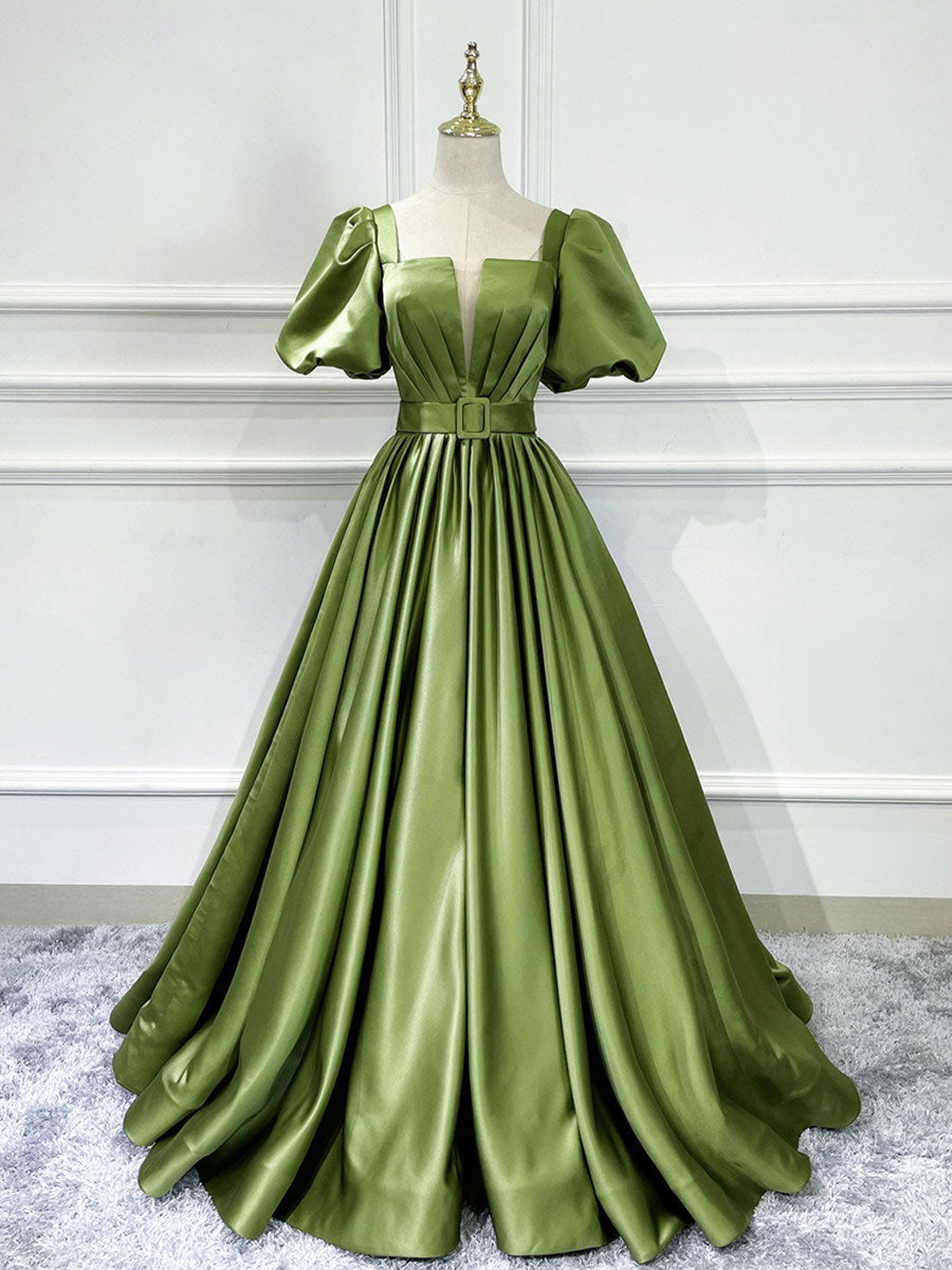 O1CN01lVb2y11LKHhsAFUHm__519191280 GREEN SATIN MAXI PROM DRESS, A-LINE